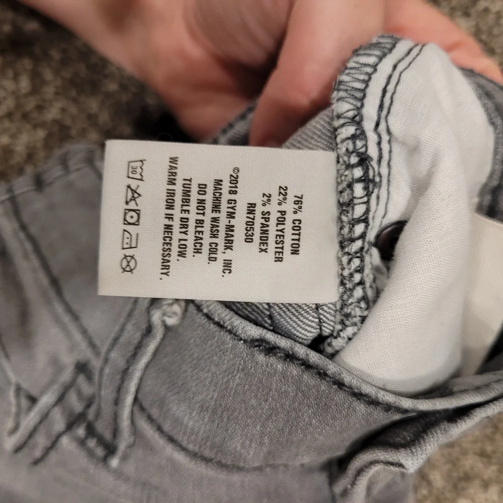 Crazy 8 Rocker Jeans Kids 6-12 Months Gray Slim Fit Elastic Waist Denim Pants